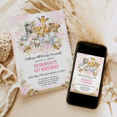 Blush Gold Boho Oerwoud Wild Een eerste geboorte m Kaart