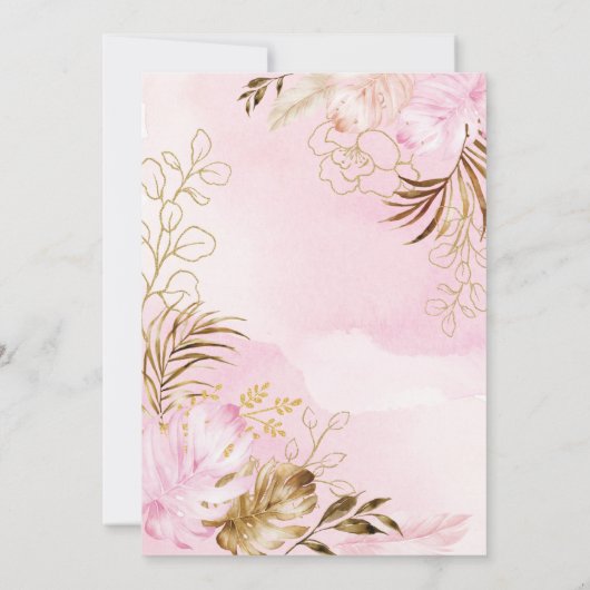 Blush Gold Boho Safari Animals Wild Op een dag Kaart (Achterkant)