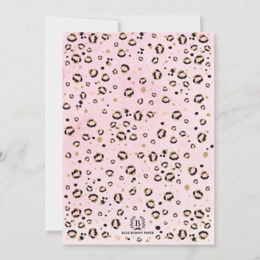 Blush Gold Boho Safari Animals Wild Op een dag Kaart (Achterkant)