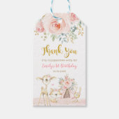 Blush Gold Boho Tribal Woodland Animals Dank u Cadeaulabel (Voorkant)