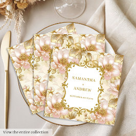 Blush Gold Boho Trouwpapier Servetten