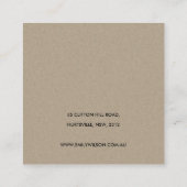 BLUSH GOLD BORDEAUX ROOS BLOEMENOORBEL DISPLAY VIERKANTE VISITEKAARTJE (Achterkant)