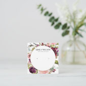 BLUSH GOLD BORDEAUX ROOS BLOEMENOORBEL DISPLAY VIERKANTE VISITEKAARTJE (Staand voorkant)