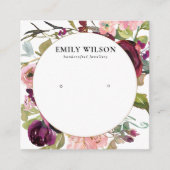 BLUSH GOLD BORDEAUX ROOS BLOEMENOORBEL DISPLAY VIERKANTE VISITEKAARTJE (Voorkant)