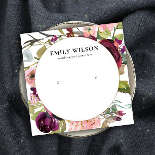 BLUSH GOLD BORDEAUX ROOS BLOEMENOORBEL DISPLAY VIERKANTE VISITEKAARTJE