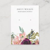 BLUSH GOLD BORDEAUX ROOS BLOEMENOORBEL DISPLAY VISITEKAARTJE (Voorkant)