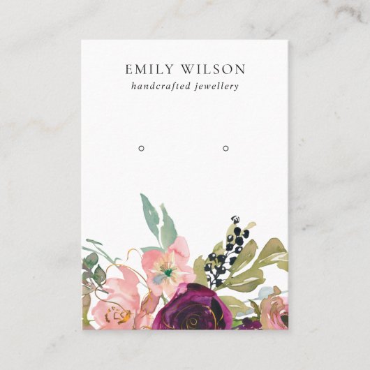 BLUSH GOLD BORDEAUX ROOS BLOEMENOORBEL DISPLAY VISITEKAARTJE (Voorkant)