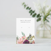 BLUSH GOLD BORDEAUX ROOS BLOEMENOORBEL DISPLAY VISITEKAARTJE (Staand voorkant)