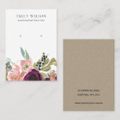 BLUSH GOLD BORDEAUX ROOS BLOEMENOORBEL DISPLAY VISITEKAARTJE (Voorkant / Achterkant)