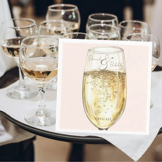 Blush & Gold Bruids Brunch & Bubble Shower Servet