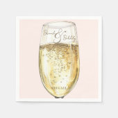 Blush & Gold Bruids Brunch & Bubble Shower Servet (Voorkant)