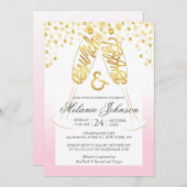 Blush Gold bruids brunch en bubbels uitnodiging (Voorkant / Achterkant)