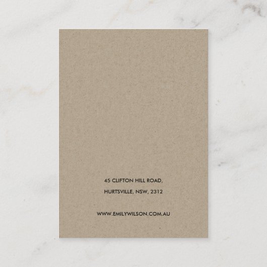 BLUSH GOLD BURGUNDY ROOS FLORAL EARRING DISPLAY VISITEKAARTJE (Achterkant)