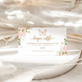 Blush gold Butterfly diaper raffinage ticket Informatiekaartje