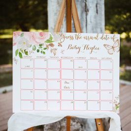 Blush gold butterfly Raad de vervaldatum kalender Poster