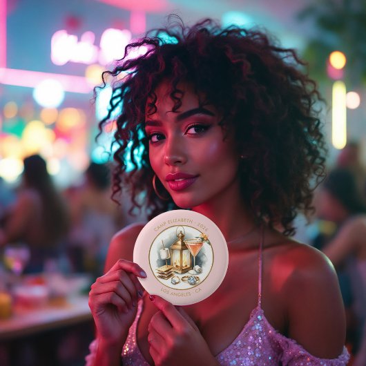 Blush & Gold Camp Bruid Gepersonaliseerde Bachelor Ronde Button 5,7 Cm