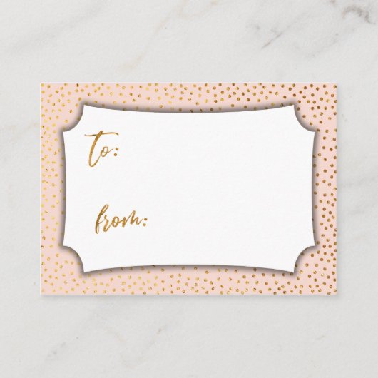 Blush & Gold Confetti Display Vrijgezellenfeest Ca Informatiekaartje (Achterkant)