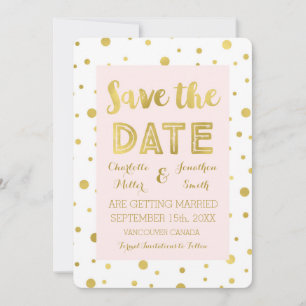 Blush Gold Confetti trouwfoto Save the Date
