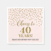 Blush Gold Confetti viert 40 jaar Servet (Voorkant)