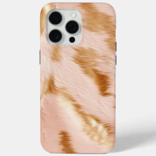 Blush Gold Cowgirl Koeienhuid iPhone 15 Pro Max Hoesje
