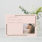 Blush & Gold Dazzling Wedding Save our Date Kaart (Staand voorkant)