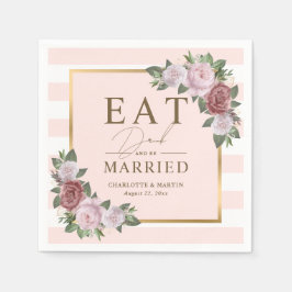 Blush Gold Eet Drink en trouwen Floral Wedding Servet