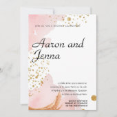 Blush & Gold Elegant Abstract Weddenschap Kaart (Voorkant)