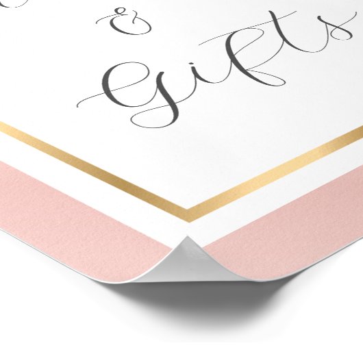 Blush Gold Elegant Script Kaarten en cadeauborden Poster (Hoek)