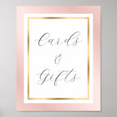 Blush Gold Elegant Script Kaarten en cadeauborden Poster (Voorkant)