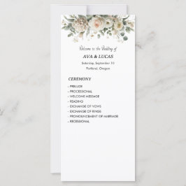 Blush & Gold Elegant Wedding Program Kaart