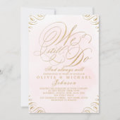 Blush gold elegante kalligrafie WE DOEN NOG STEED Kaart (Voorkant)