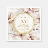 Blush Gold Elegante Verjaardag servetten Gepersona (Voorkant)