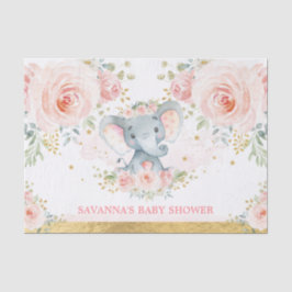 Blush Gold Elephant Girl Baby shower Favors Tissuepapier