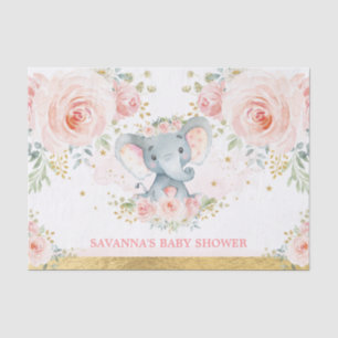 Blush Gold Elephant Girl Baby shower Favors Tissuepapier