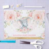 Blush Gold Elephant Girl Baby shower Favors Tissuepapier (Craft)