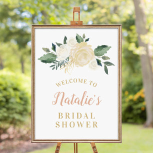 Blush Gold en Green Floral Vrijgezellenfeest Welko Poster