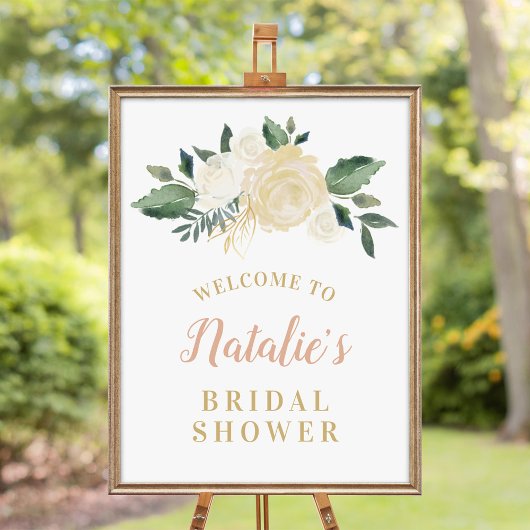 Blush Gold en Green Floral Vrijgezellenfeest Welko Poster