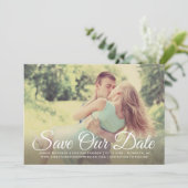 Blush Gold en Green Floral Wedding Foto Save The Date (Staand voorkant)