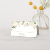 Blush Gold en Green Floral Wedding Plaatskaartje (Voorkant)