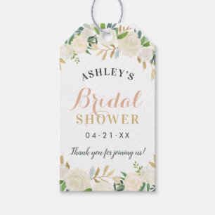 Blush Gold en Green Floral Wedding Vrijgezellenfee Cadeaulabel
