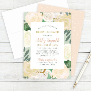 Blush Gold en Green Floral Wedding Vrijgezellenfee Kaart
