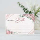 Blush Gold eucalyptus Bericht op een flessenkaart Informatiekaartje (Staand voorkant)