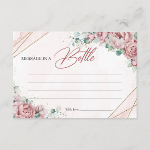 Blush Gold eucalyptus Bericht op een flessenkaart Informatiekaartje