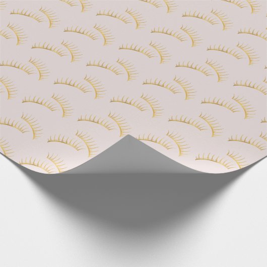 Blush Gold Eyelashes Cadeaupapier (Hoek)