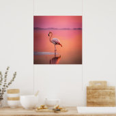 Blush Gold Flamingo Grace Poster (Keuken)