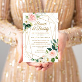 Blush Gold Floral Brunch en bubbelbaar Vrijgezelle Kaart