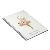 Blush Gold Floral Girl Dancer Dance Academy Notitieboek (Rechterzijde)