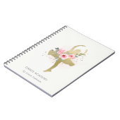 Blush Gold Floral Girl Dancer Dance Academy Notitieboek (Linkerzijde)