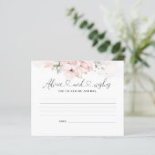 Blush gold floral guidance and wish card (Staand voorkant)