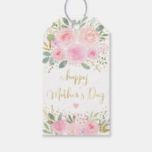 Blush Gold Floral Happy Moederdag Cadeaulabel (Voorkant)